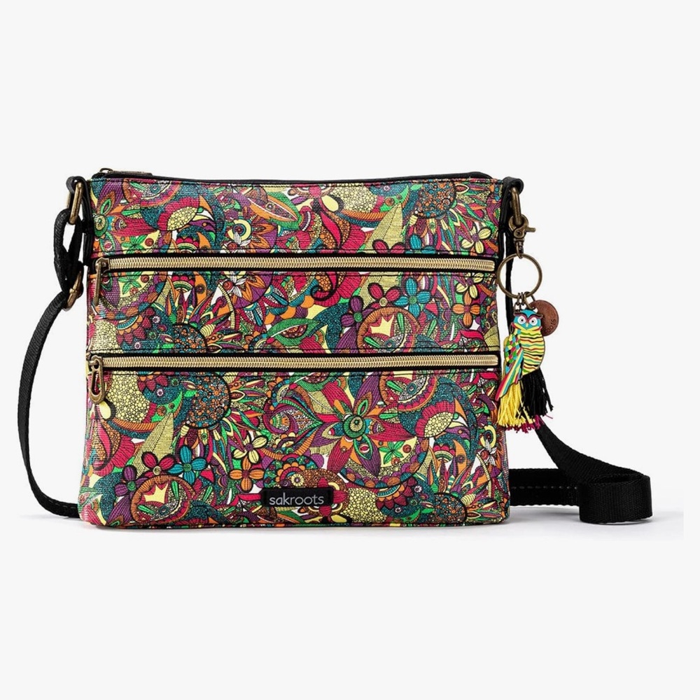 ๐ SAKROOTS ARTIST CIRCLE CROSSBODY BAG IN RAINBOW SPIRIT DESERT NWOT - Picture 9 of 10